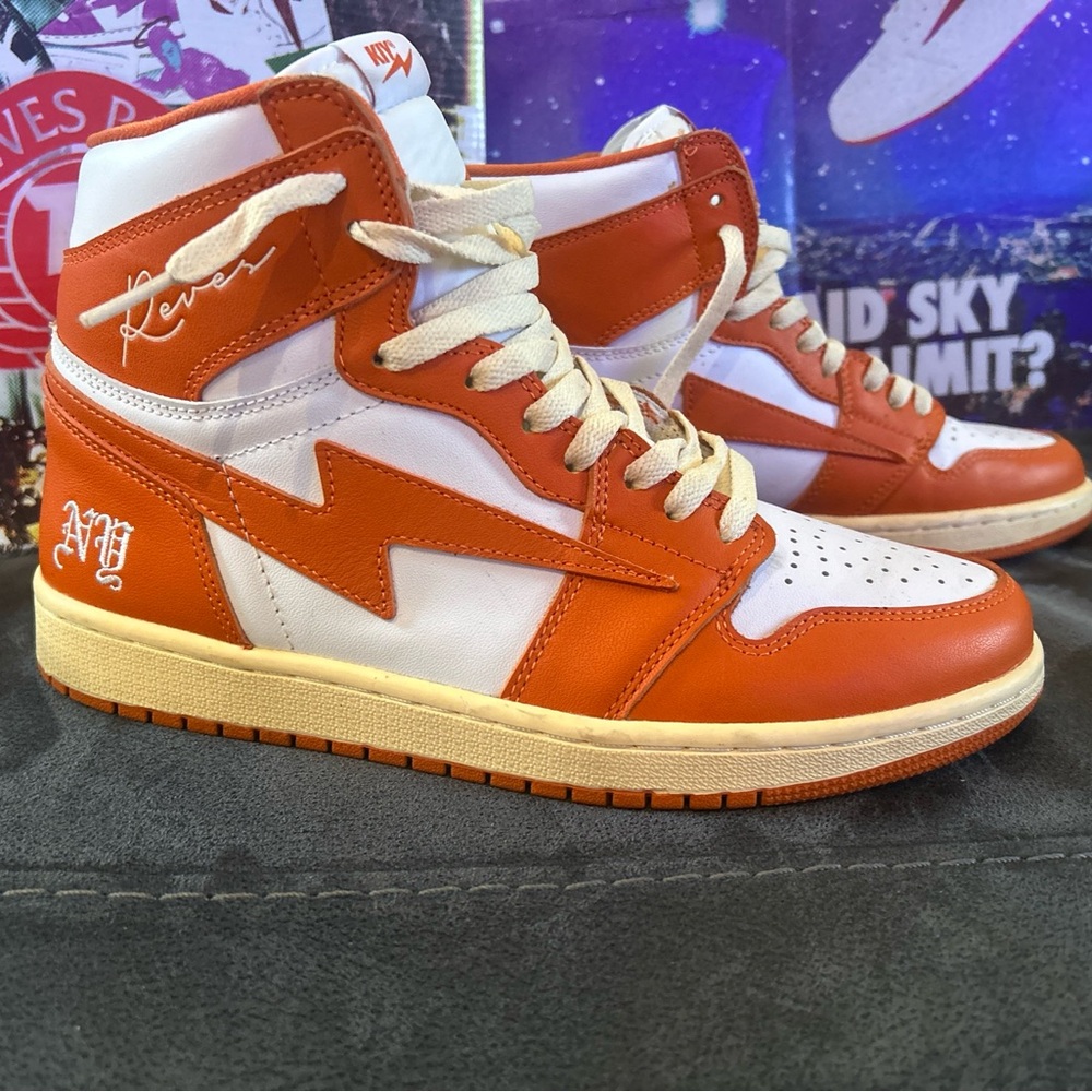 DS Reves Paris x AIR KIY 85 HI size 9 Orange White Sail. NY New York City Kool